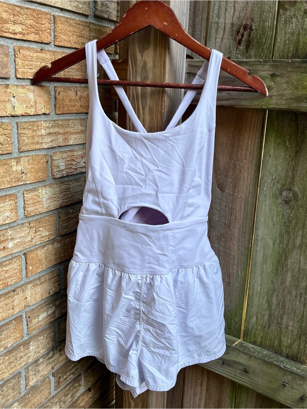 FP Movement by Free People Light Purple Cutout Runsie Romper